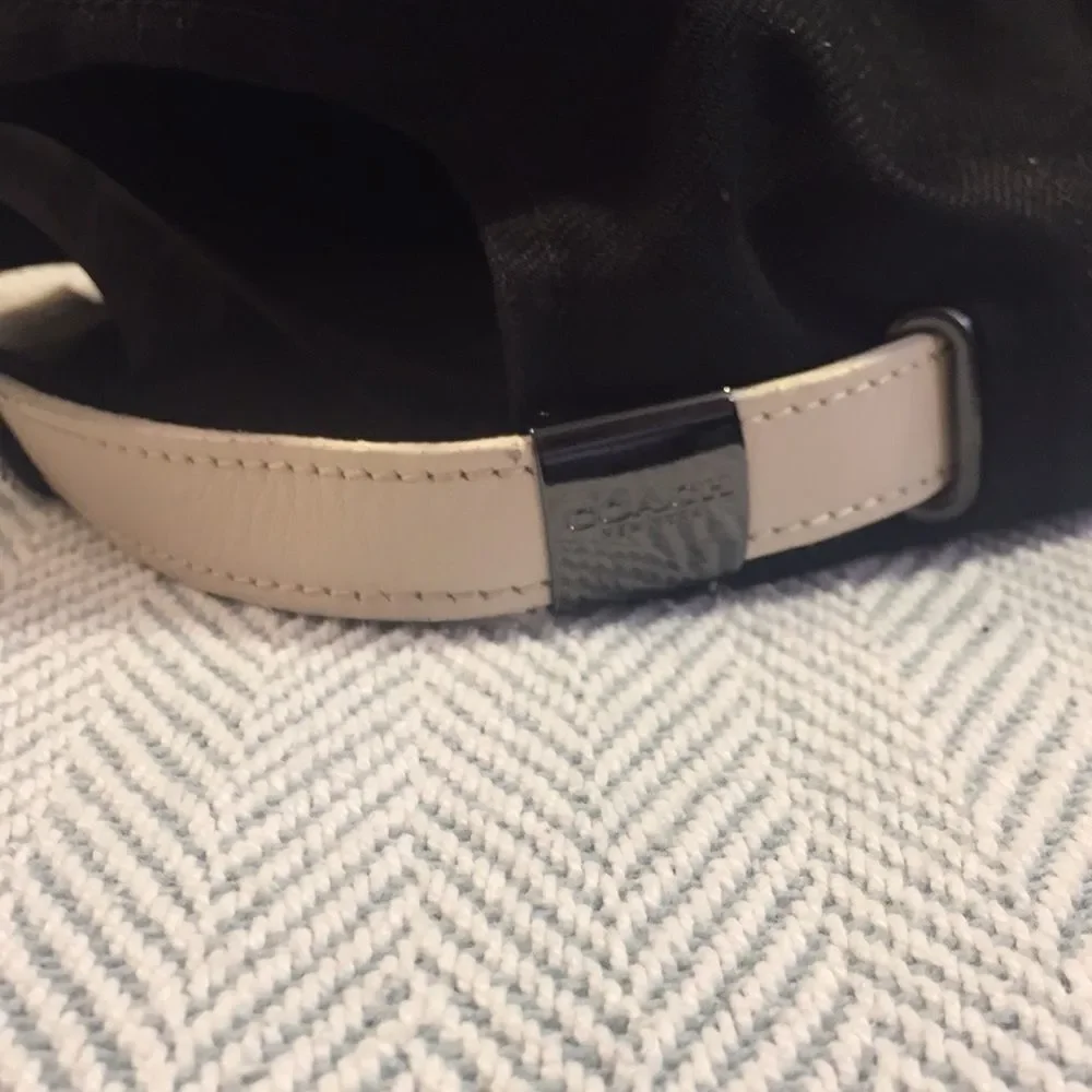 COACH LOGO Cap  Leather on brim Adjustable  MUST be Authenticated by Poshmark - Picture 5 of 7